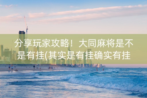 分享玩家攻略！大同麻将是不是有挂(其实是有挂确实有挂)