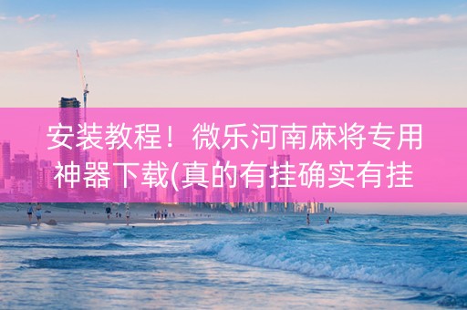 安装教程！微乐河南麻将专用神器下载(真的有挂确实有挂)