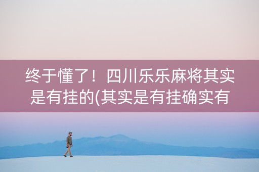 终于懂了！四川乐乐麻将其实是有挂的(其实是有挂确实有挂)