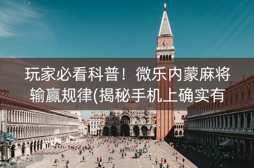 玩家必看科普！微乐内蒙麻将输赢规律(揭秘手机上确实有猫腻)