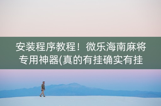 安装程序教程！微乐海南麻将专用神器(真的有挂确实有挂)
