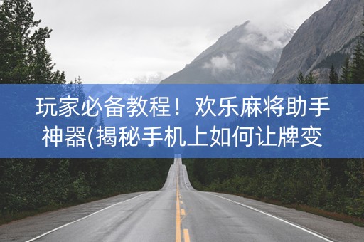 玩家必备教程！欢乐麻将助手神器(揭秘手机上如何让牌变好)