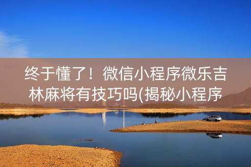 终于懂了！微信小程序微乐吉林麻将有技巧吗(揭秘小程序胡牌技巧)