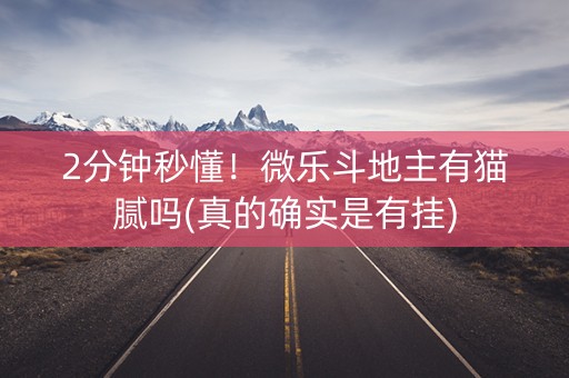 2分钟秒懂！微乐斗地主有猫腻吗(真的确实是有挂)
