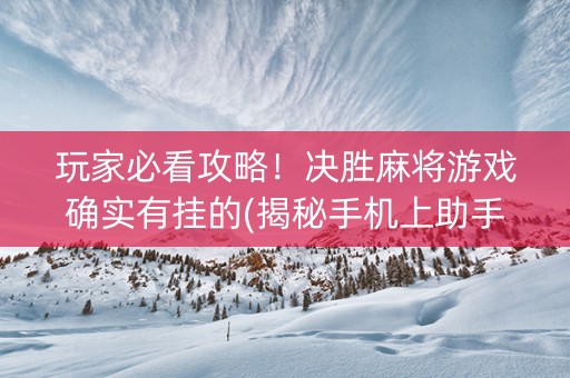 玩家必看攻略！决胜麻将游戏确实有挂的(揭秘手机上助手软件)