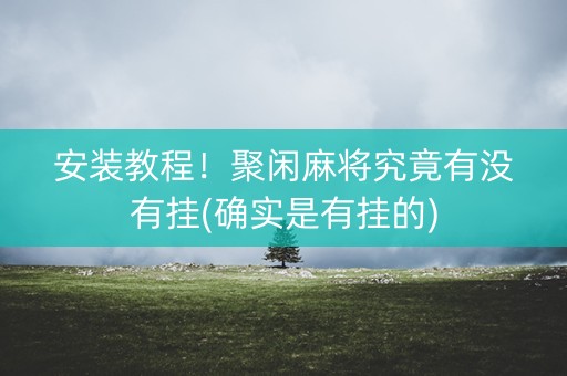 安装教程！聚闲麻将究竟有没有挂(确实是有挂的)