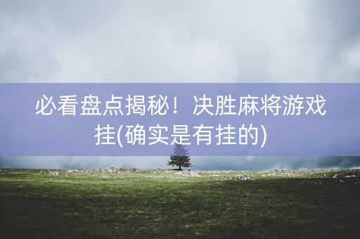 必看盘点揭秘！决胜麻将游戏挂(确实是有挂的)