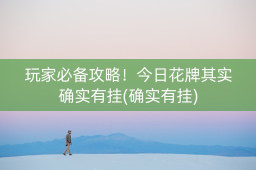 玩家必备攻略！今日花牌其实确实有挂(确实有挂)
