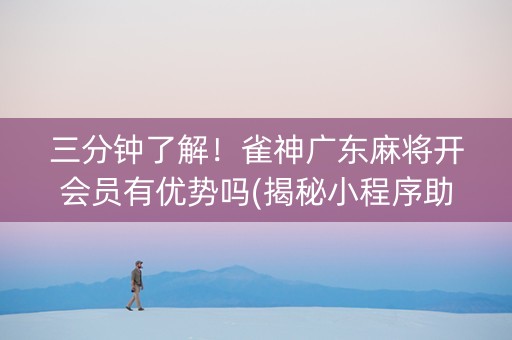 三分钟了解！雀神广东麻将开会员有优势吗(揭秘小程序助赢软件)