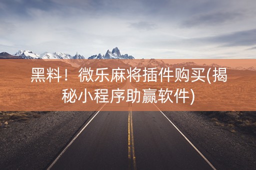 黑料！微乐麻将插件购买(揭秘小程序助赢软件)