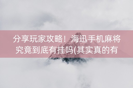 分享玩家攻略！海迅手机麻将究竟到底有挂吗(其实真的有挂)