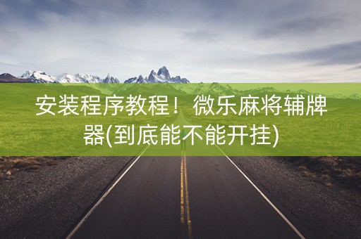 安装程序教程！微乐麻将辅牌器(到底能不能开挂)