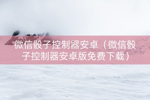 微信骰子控制器安卓（微信骰子控制器安卓版免费下载）