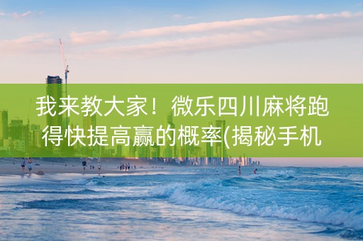 我来教大家！微乐四川麻将跑得快提高赢的概率(揭秘手机上输赢技巧)