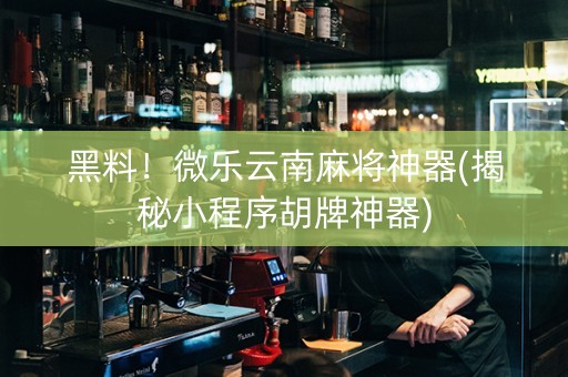 黑料！微乐云南麻将神器(揭秘小程序胡牌神器)