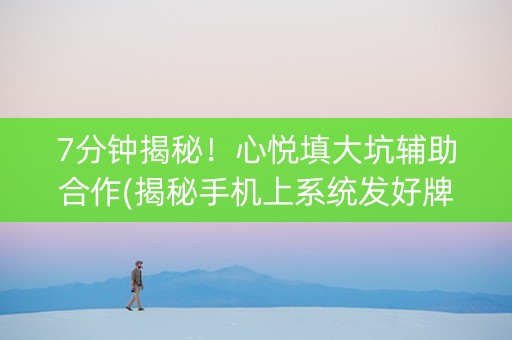 7分钟揭秘！心悦填大坑辅助合作(揭秘手机上系统发好牌)