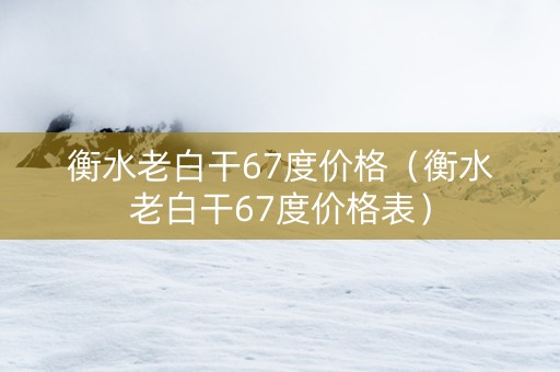 衡水老白干67度价格（衡水老白干67度价格表）
