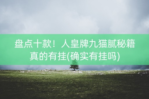 盘点十款！人皇牌九猫腻秘籍真的有挂(确实有挂吗)