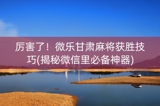 厉害了！微乐甘肃麻将获胜技巧(揭秘微信里必备神器)