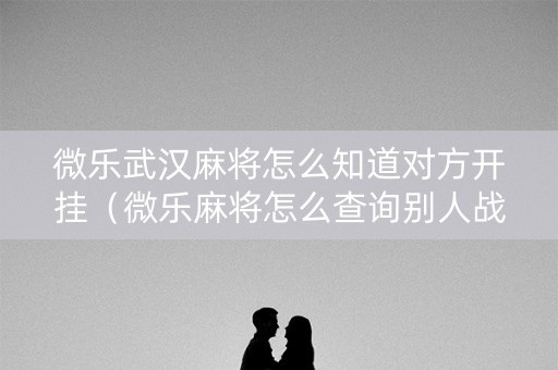 微乐武汉麻将怎么知道对方开挂（微乐麻将怎么查询别人战绩）