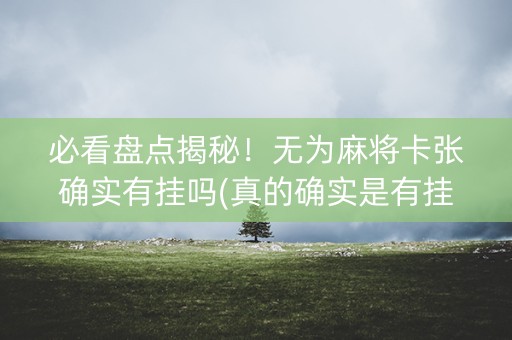 必看盘点揭秘！无为麻将卡张确实有挂吗(真的确实是有挂)