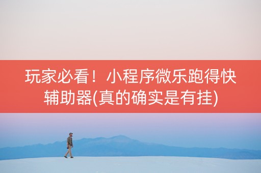 玩家必看！小程序微乐跑得快辅助器(真的确实是有挂)