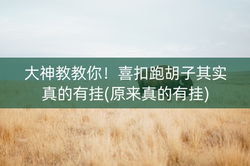 大神教教你！喜扣跑胡子其实真的有挂(原来真的有挂)
