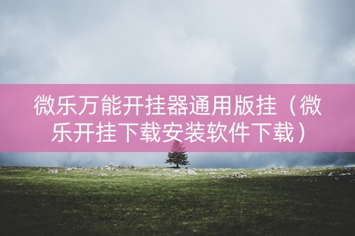 微乐万能开挂器通用版挂（微乐开挂下载安装软件下载）