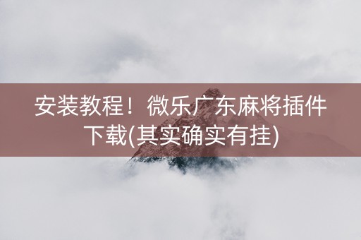 安装教程！微乐广东麻将插件下载(其实确实有挂)