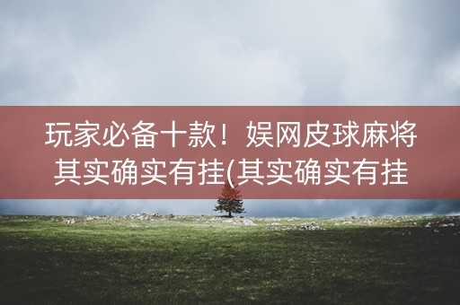 玩家必备十款！娱网皮球麻将其实确实有挂(其实确实有挂)