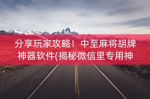 分享玩家攻略！中至麻将胡牌神器软件(揭秘微信里专用神器)