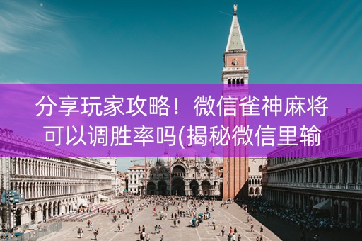 分享玩家攻略！微信雀神麻将可以调胜率吗(揭秘微信里输赢技巧)
