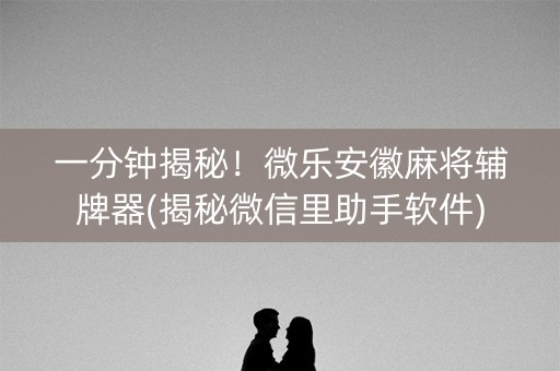 一分钟揭秘！微乐安徽麻将辅牌器(揭秘微信里助手软件)