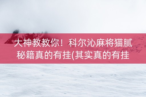 大神教教你！科尔沁麻将猫腻秘籍真的有挂(其实真的有挂)