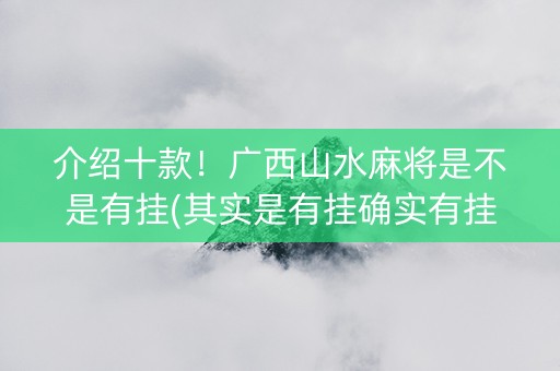 介绍十款！广西山水麻将是不是有挂(其实是有挂确实有挂)
