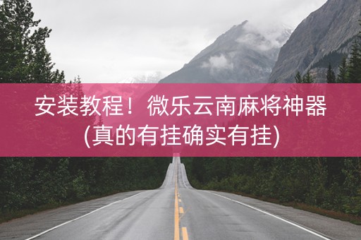 安装教程！微乐云南麻将神器(真的有挂确实有挂)