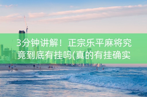 3分钟讲解！正宗乐平麻将究竟到底有挂吗(真的有挂确实有挂)