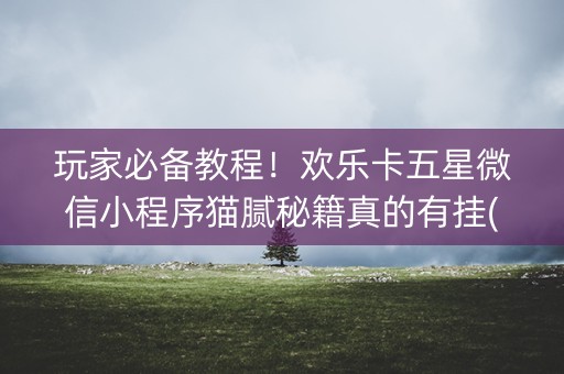 玩家必备教程！欢乐卡五星微信小程序猫腻秘籍真的有挂(其实是有挂的)