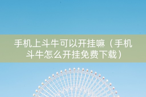 手机上斗牛可以开挂嘛（手机斗牛怎么开挂免费下载）