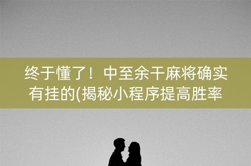 终于懂了！中至余干麻将确实有挂的(揭秘小程序提高胜率)