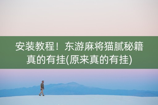 安装教程！东游麻将猫腻秘籍真的有挂(原来真的有挂)