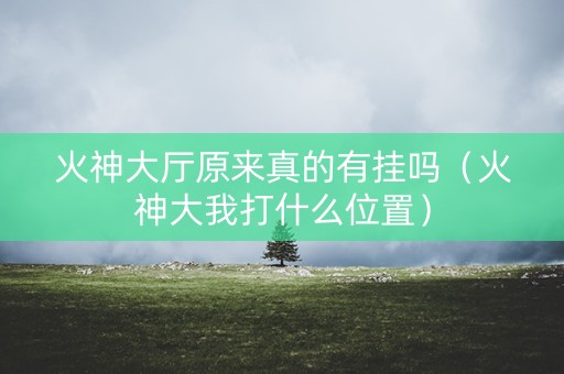 火神大厅原来真的有挂吗（火神大我打什么位置）