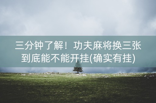 三分钟了解！功夫麻将换三张到底能不能开挂(确实有挂)