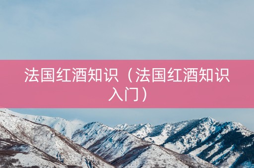 法国红酒知识（法国红酒知识入门）