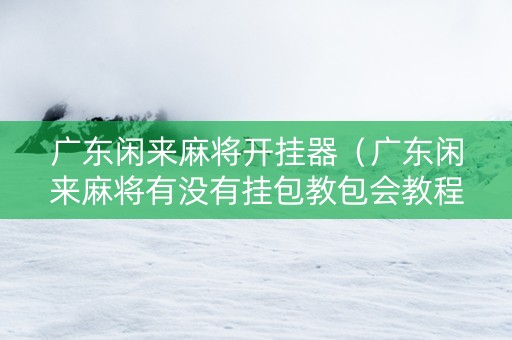 广东闲来麻将开挂器（广东闲来麻将有没有挂包教包会教程）