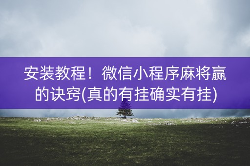安装教程！微信小程序麻将赢的诀窍(真的有挂确实有挂)