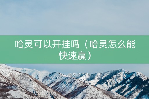 哈灵可以开挂吗（哈灵怎么能快速赢）