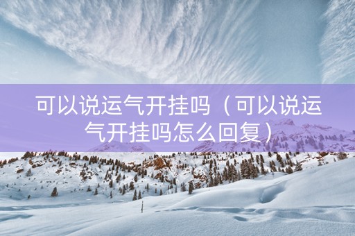 可以说运气开挂吗（可以说运气开挂吗怎么回复）