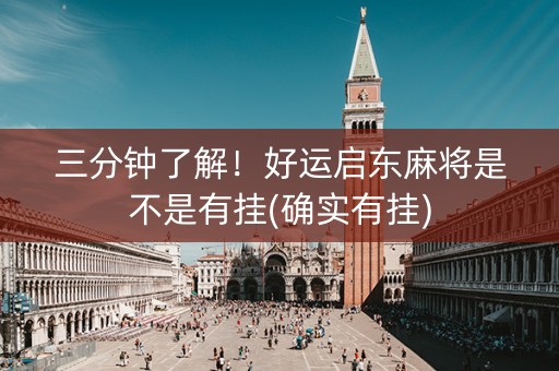 三分钟了解！好运启东麻将是不是有挂(确实有挂)