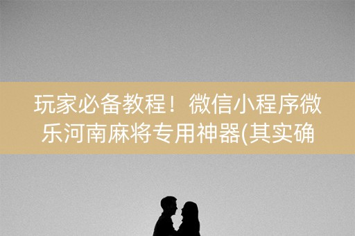 玩家必备教程！微信小程序微乐河南麻将专用神器(其实确实有挂)